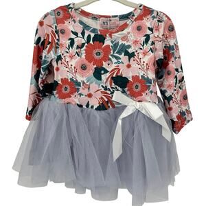 Pete + Lucy Baby Girl Tutu Dress NWT Size 0-6M Colorful Floral Boutique